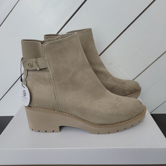 NWT Giani Bernini Veda Womens 10 Faux Suede Ankle Boots  Side Zipper - Picture 1 of 11